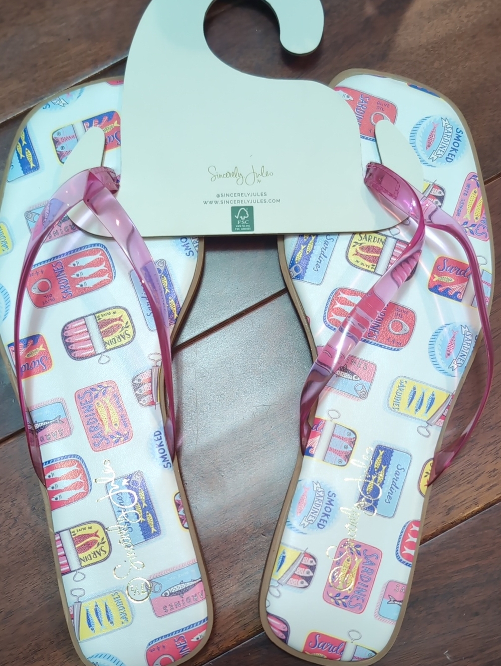 Sincerly Jules Pink Jelly Sardine Strap Flip Flops In Size 7.5